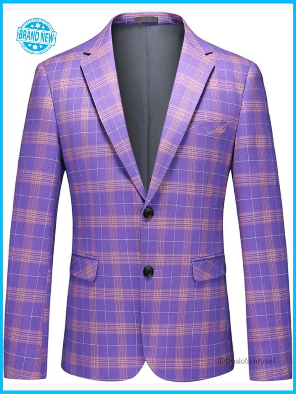 Classic Slim Fit Plaid Blazer Casual Sport Coat for Wedding Party